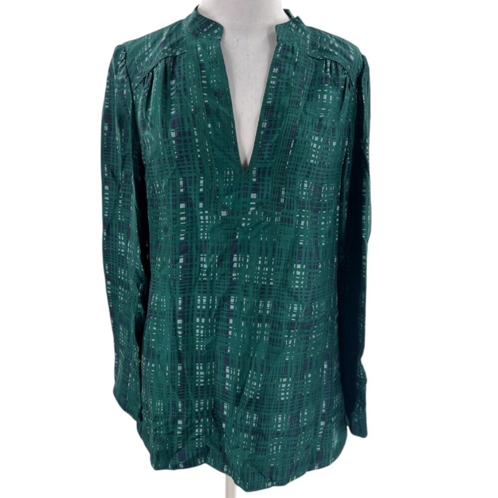 Tory‎ Burch Malachite Silk Print Whitfield Tunic green blue sz 8